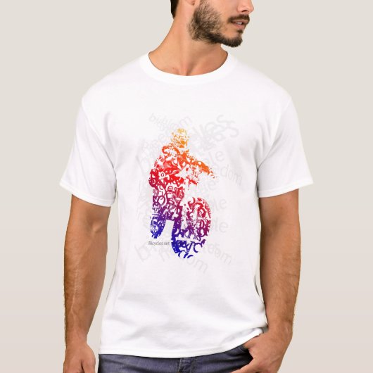 自転車は人々を自由に置きました Tシャツ (正面)