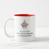 「自転車は私のティアラに型枠し始めている!」 ディヴァ ツートーンマグカップ (左)