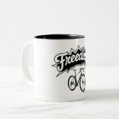 自転車は自由である ツートーンマグカップ (正面左)