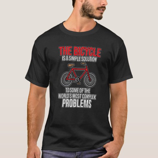 自転車は解決策 自転車 サイクリング 自転車 乗馬  Tシャツ (正面)