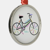 自転車やる気を起こさせるのスポーツファン向け言葉 メタルオーナメント (右)