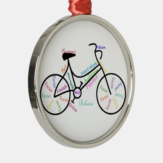自転車やる気を起こさせるのスポーツファン向け言葉 メタルオーナメント (右)