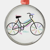 自転車やる気を起こさせるのスポーツファン向け言葉 メタルオーナメント (正面)