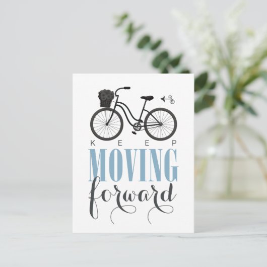 自転車やる気を起こさせる保で進むかわいい ポストカード (スタンド正面)