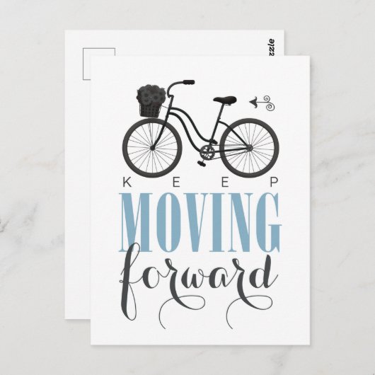 自転車やる気を起こさせる保で進むかわいい ポストカード (正面/裏面)