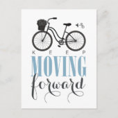 自転車やる気を起こさせる保で進むかわいい ポストカード (正面)