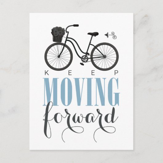 自転車やる気を起こさせる保で進むかわいい ポストカード (正面)