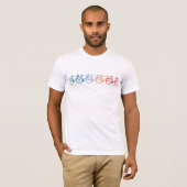 自転車をラインティーにカラークール設定 Tシャツ (正面フル)