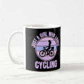 . .自転車を愛するサイクリングの少女 コーヒーマグカップ (左)