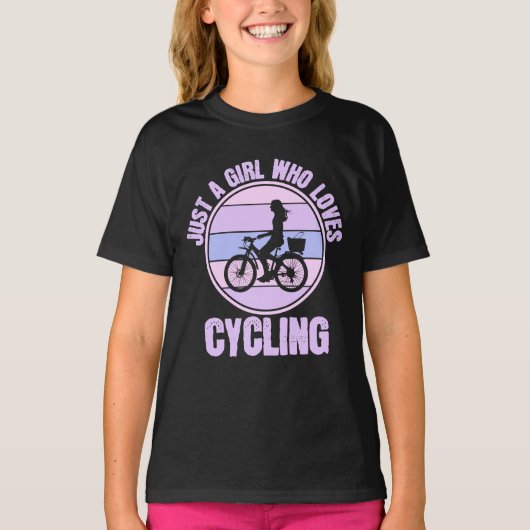 . .自転車を愛するサイクリングの少女 Tシャツ (正面)