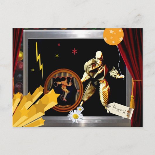 自転車を持つピエロ ポストカード (正面)