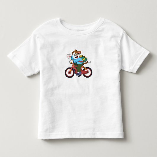 自転車を持つ犬 トドラーTシャツ (正面)