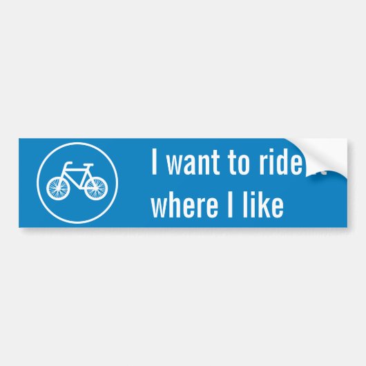 自転車を走らせる バンパーステッカー (正面)