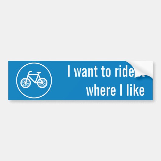 自転車を走らせる バンパーステッカー (正面)