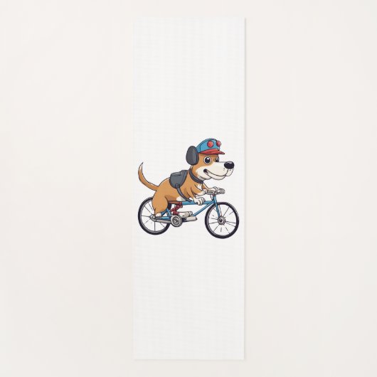 自転車を運転している犬 ヨガマット (正面)