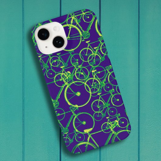 自転車を青で重ねる iPhoneケース