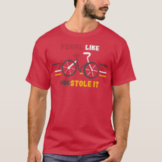 自転車アートを盗んだようおもしろいなペダル Tシャツ