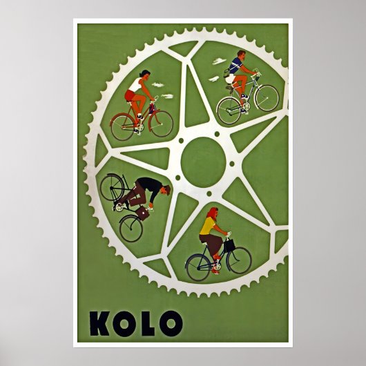 自転車アート コロ サイクリング ポスター ロードバイク (正面)