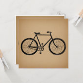 自転車イラストレーションヴィンテージブラウンサイクリング カード (正面/裏面インサイチュ)