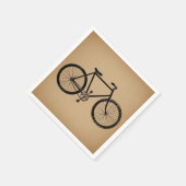 自転車イラストレーションヴィンテージブラウンサイクリング スタンダードカクテルナプキン (角)