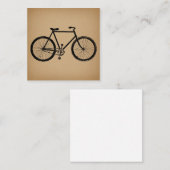 自転車イラストレーションヴィンテージブラウンサイクリング ノートカード (正面/裏面)