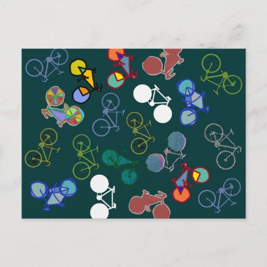 自転車イラストレーション ポストカード (正面)