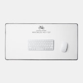 自転車エレガントレトロミニマル名の追加ホワイト デスクマット (キーボード&マウス)