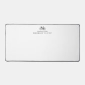 自転車エレガントレトロミニマル名の追加ホワイト デスクマット (正面)