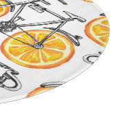 自転車オレンジ:水彩夏パターン カッティングボード (角)