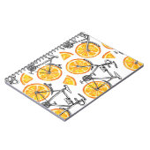 自転車オレンジ：水彩夏パターン ノートブック (左側)