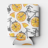 自転車オレンジ：水彩夏パターン 缶クーラー (裏面)