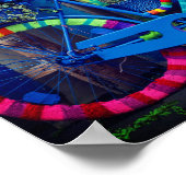 自転車カラフルおもしろいハッピー ポスター (角)