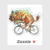 自転車カラフルに乗ってハイエナを見つけた シール (シート)