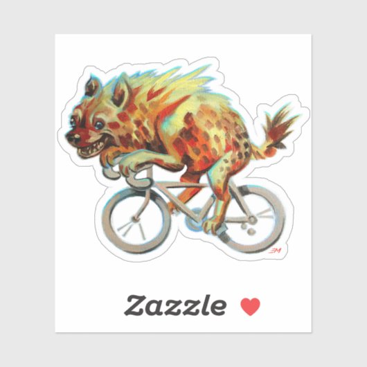 自転車カラフルに乗ってハイエナを見つけた シール (シート)