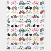 自転車カラフルの柄 フリースブランケット (正面)
