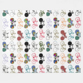 自転車カラフルの柄 フリースブランケット (正面(横))