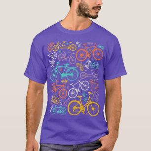 自転車カラフルイラストレーションバイクオーバーサイクリング Tシャツ