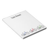 自転車カラフルカスタムのメモパーソナライズされた帳 ノートパッド (アングル)