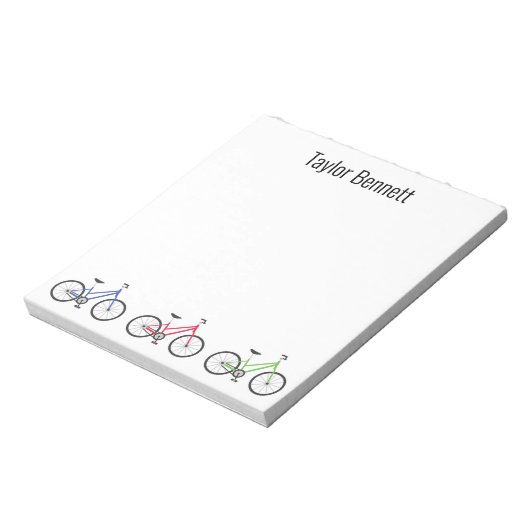 自転車カラフルカスタムのメモパーソナライズされた帳 ノートパッド (回転)