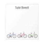 自転車カラフルカスタムのメモパーソナライズされた帳 ノートパッド (正面)