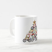 自転車カラフルクリスマスツリーオーナメント コーヒーマグカップ (正面左)