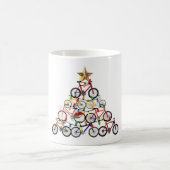 自転車カラフルクリスマスツリーオーナメント コーヒーマグカップ (中央)