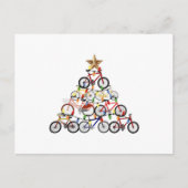 自転車カラフルクリスマスツリーオーナメント ポストカード (正面)