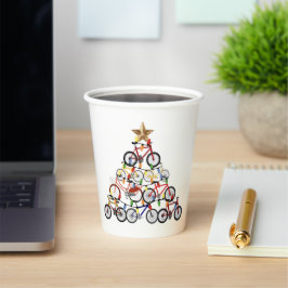 自転車カラフルクリスマスツリーオーナメント 紙コップ