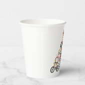 自転車カラフルクリスマスツリーオーナメント 紙コップ (右)