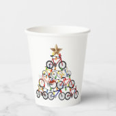 自転車カラフルクリスマスツリーオーナメント 紙コップ (正面)