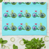 自転車カラフルバイクサイクリングブルー4ブレント キッチンタオル (折り畳み)