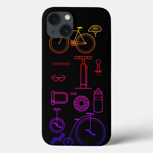 自転車カラフルプリントサイクリングエッセンシャルデザイン Case-Mate iPhoneケース (裏面)