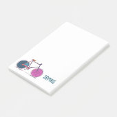 自転車カラフルラインアートスケッチパーソナライズされた ポストイット (アングル)