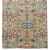 自転車カラフル模様 シャワーカーテン (正面)